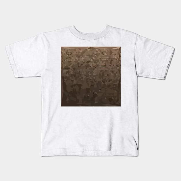 Antique Brass Camo Abstract Low Polygon Background Kids T-Shirt by retrovectors